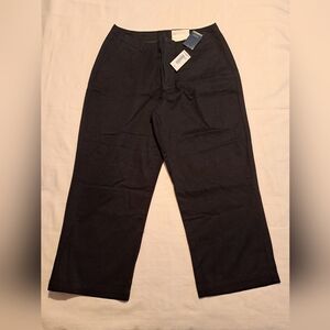 Lands' End women's size 14 cropped twill chino, black, NWT